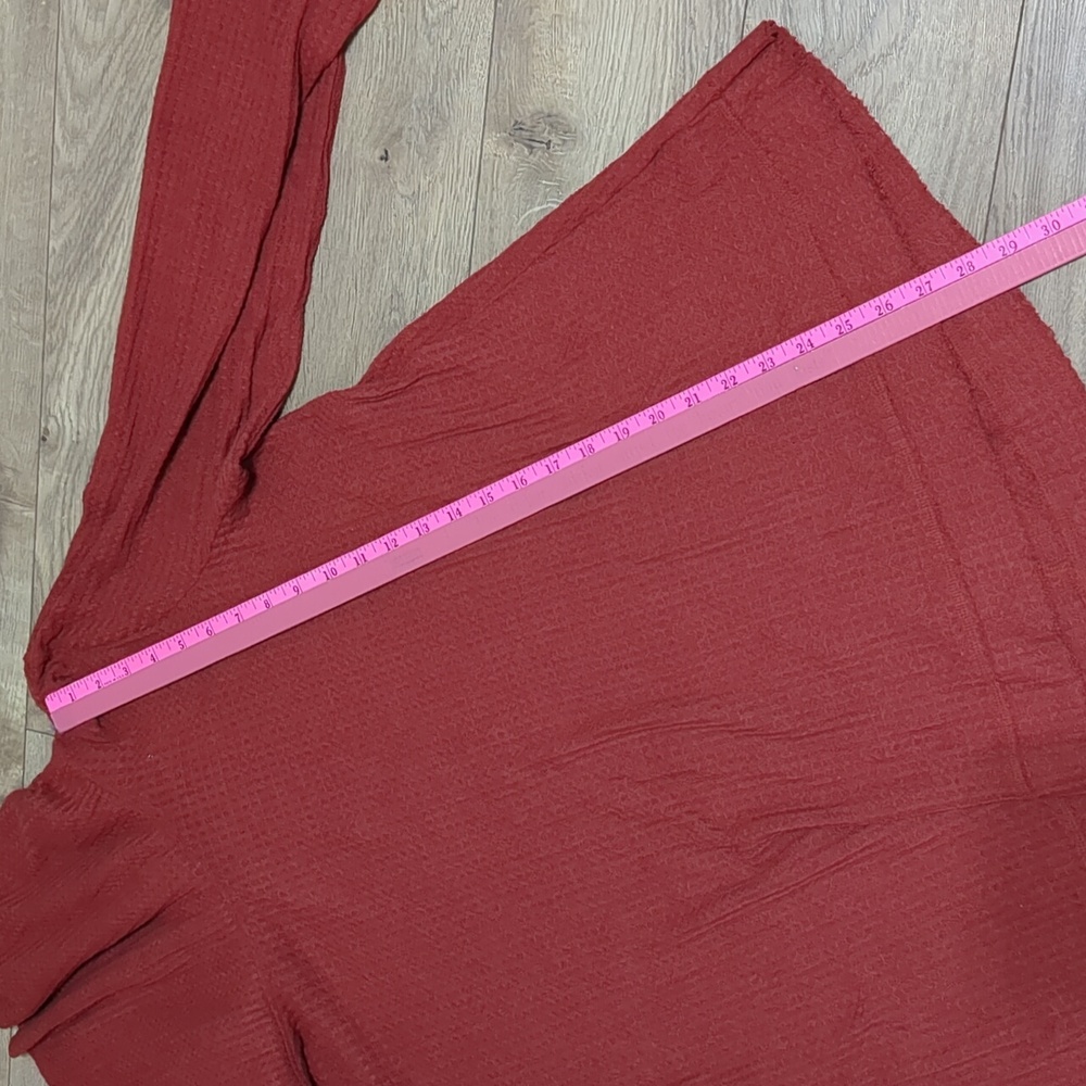 ANTHROPOLOGIE MEADOW RUE RED LONG SLEEVE COWLED THERMAL TUNIC TOP, Sz XL - Picture 8 of 9